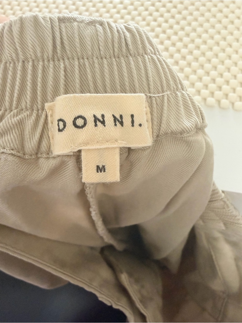 DONNI. Neutral Wide-Leg High-Rise Pants in Beige - Picture 5 of 5